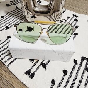 Vintage Aviator Bausch and Lomb (Ray Ban) Sunglasses with Light Green Lenses -